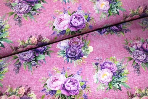 French Terry Peonie Love jeans rosé (10 cm)